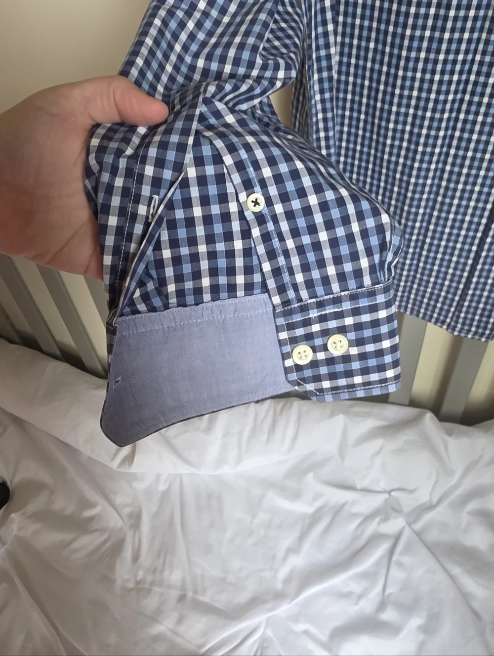 Banana Republic Men's Blue & Purple Plaid Soft Wash Button-Up Shirts Size Large